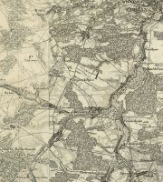 Fragment mapy kwatermistrzostwa z 1850 roku