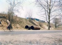 Początek przebudowy, w wagonach hotel robotniczy 1993