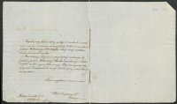 List ks. Piotra Ściegiennego do Hrabiego Zamoyskiego z prośbą o zezwolenie na objęcie posady nauczyciela w szkole w Wilkołazie z 19 lipca 1834 r. z własnoręcznym podpisem ks. Piotra
