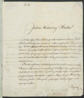 List ks. Piotra Ściegiennego do Hrabiego Zamoyskiego z prośbą o zezwolenie na objęcie posady nauczyciela w szkole w Wilkołazie z 19 lipca 1834 r. z własnoręcznym podpisem ks. Piotra